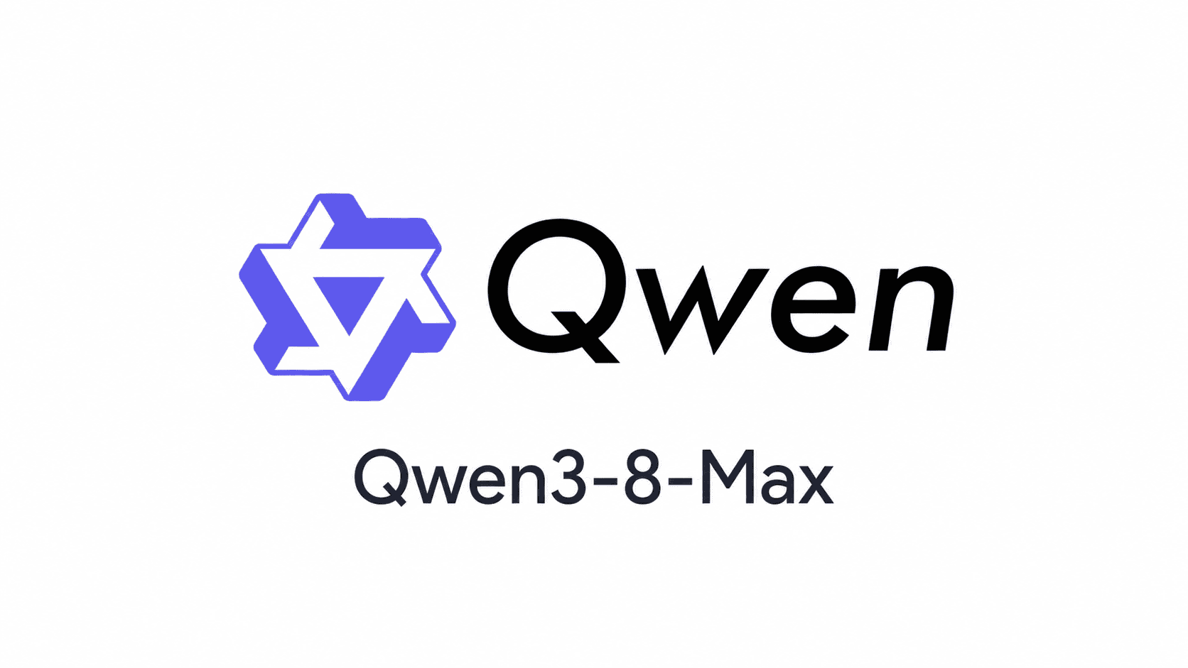 Qwen logo with Qwen3-8-Max model name on a white background